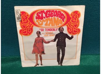 St. George & Tana. So Tenderly/Without Your Heart. Vintage White Label Promo 45rpm Record And Picture Sleeve.