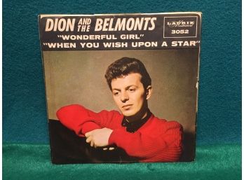 Dion And The Belmonts. Wonderful Girl/When You Wish Upon A Star. Vintage 45rpm Record And Picture Sleeve.