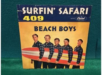 Beach Boys. Surfin' Safari/409. Vintage 45 Rpm Record With Picture Sleeve. Record Is Near Mint.