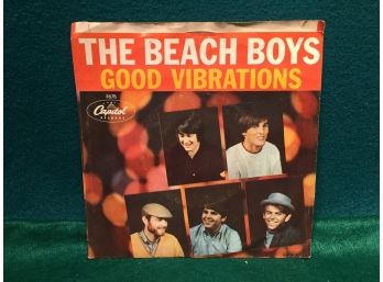 The Beach Boys. Good Vibrations/Let's Go Away For Awhile. Vintage 45 Rpm Record With Picture Sleeve.