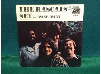 The Rascals. See/Away, Away. Vintage 45rpm Record And Picture Sleeve. Record Is Near Mint.