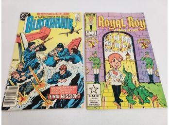 Duo Of  Vintage Comic Books - DC Blackhawk Nov 1984 & Star Comics Royal Boy May 1985 Issues