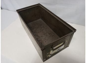 Vintage Industrial Steel Box Organizing Box W/ Handles