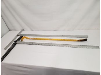 Two T-Squares And Large DeWalt Pry Bar