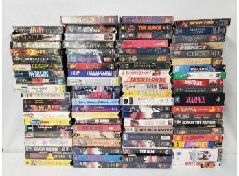 Eighty-one (81) Vintage VHS Movie Tapes: Lethal Weapon 2, Scarface, Top Gun, Home Alone 2 & Many More!