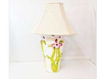 Sculpted Ceramic Floral Accent Table Lamp