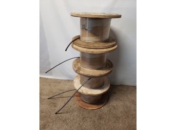 Four Wood Wire Cable Spools