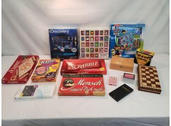 Family Fun Game Night - Board Games, Chess, Spielregeln Germany, Crayons, Discovery Crystal Aquarium & More