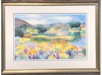 Limited Edition  Watercolor Landscape Lynn Toneri Signed And Marked '344/500 Framed, With Glass