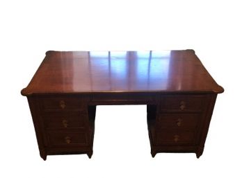 Vintage Writing Desk With Brass Acorn Hardware