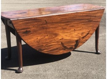 Large Vintage Drop Leaf Dining Table With Two Drawer