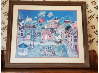 1979 Vintage Signed Limited Edition Let Freedom Ring Folk Americana Print By Linda Nelson Stocks