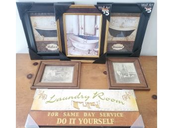 Cute Grouping Of Laundry &  Bathroom Wall Art