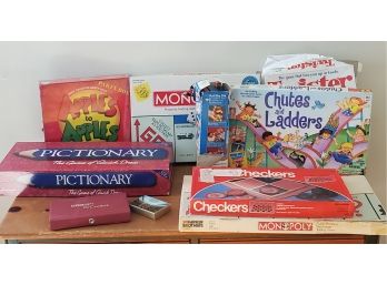 Assortment Of Family Board Games - Jenga, Monopoly, Apples To Apples And More