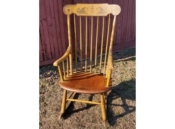 Vintage L. Hitchcock Stenciled Wood Rocking Chair