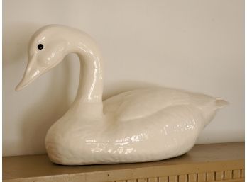 Lovely Large Porcelain Swan Figurine