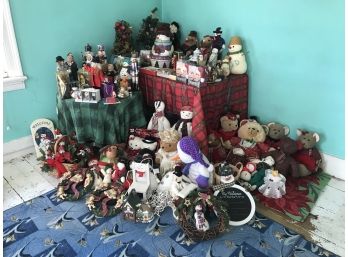 Amazing Large Christmas Lot - Teddy Bears, Watches, Figurines, Nutcrackers, Wall Hangings