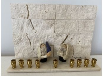 Wailing Wall Menorah Signed