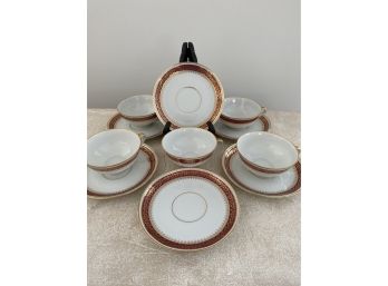 Limoges France Tea Cups And Saucers