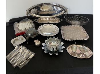 Group Of Silver Plate And Stainless Items