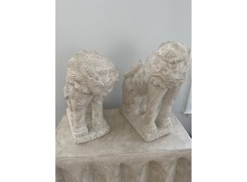 Vintage Plaster Foo Dogs Pair