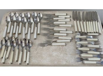 Group Of Forks, Spoons, Knives, Stainless Flatware Made In Taiwan