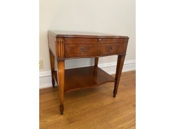 Vintage Traditional Wood Night Stand With One Drawer & Pull Out Shelf