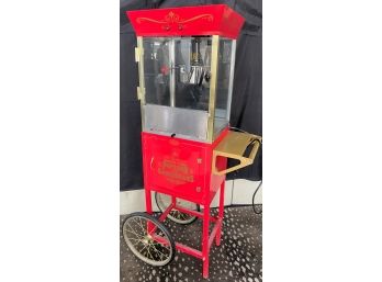 Intertek Red Classic Popcorn And Concession Machine On Wheels