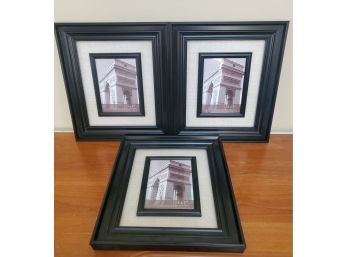 Three New Black Matted Photo Frames With 5' X 7' Openings