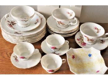 Vintage Partial Set Of Tea Rose Porcelain Tea Set