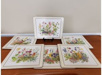 Set Of Six Lovely Floral Laminate Placemats
