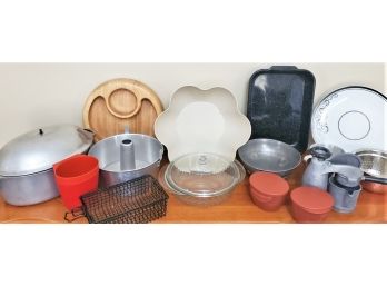 Home Kitchen Cooking, Baking, Storage And More Including Vintage Espresso Pot, Tupperware And More