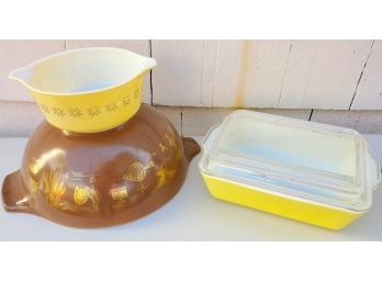 Three Vintage Pyrex Bowls