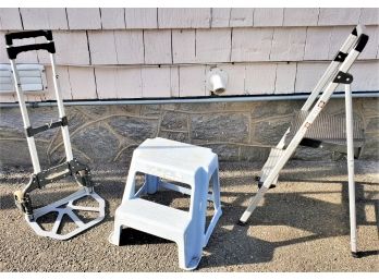 Two Step Stools And A Small Hand Truck