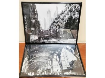 Awesome Duo Of Downloaded Smithsonian Vintage Photograph Reprints - Vintage City Streets