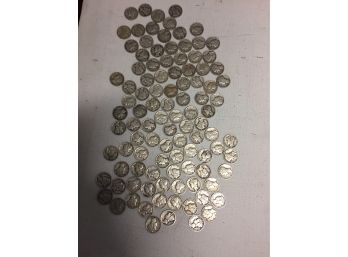 101 Mercury Dimes . Mixed Dates . Good Condition