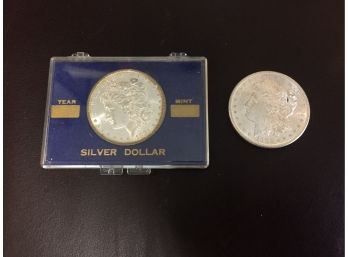 1881-s And 1881-o Morgan Silver Dollars AU