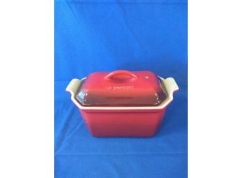 Red Le Creuset Covered .72 Qt Loaf Pan