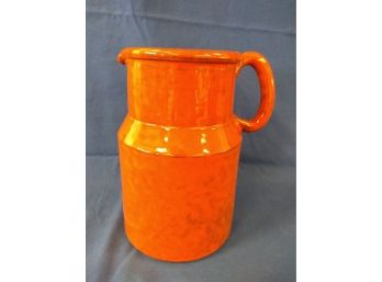 Orange Italian Pottery Mid Century Modern Pitcher