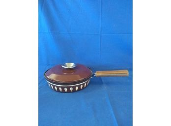 Catherine Holm Of Norway Mid Century Modern Brown & White Lotus Covered Sauce Pan