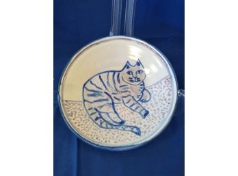 Cat Pottery Plate Signed 'Grillo'