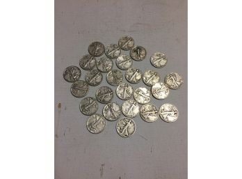 26 Liberty Standing Half Dollars  Various  Dates . Good Condiion