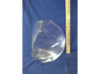 Triangular Swirl Clear Glass Dansk Vase