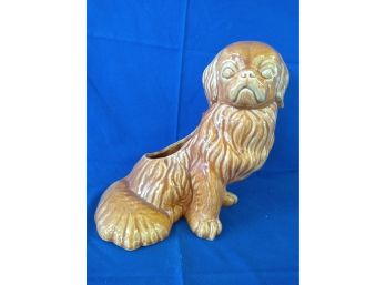 Vintage Pekinese Dog Planter 1950s