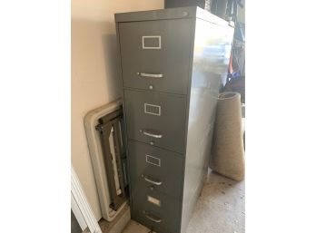 Five Drawer Grey Metal Filing Cabinet