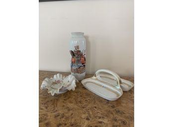 Three  Decorative Porcelain Items