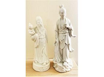 Two Vintage  Asian Elders Porcelain Figures