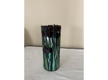 Stained Glass  Cylindrical Tall Candle Cover