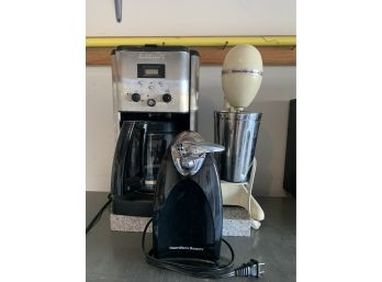 Cuisinart Coffee Maker, Vintage Hamilton Blender & Hamilton Beach Electric Can Opener