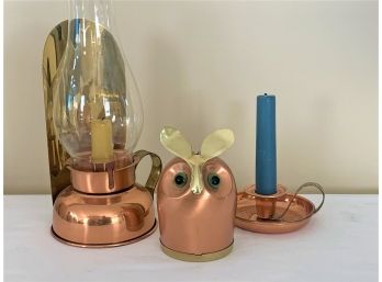 Three Decorative Copper Items